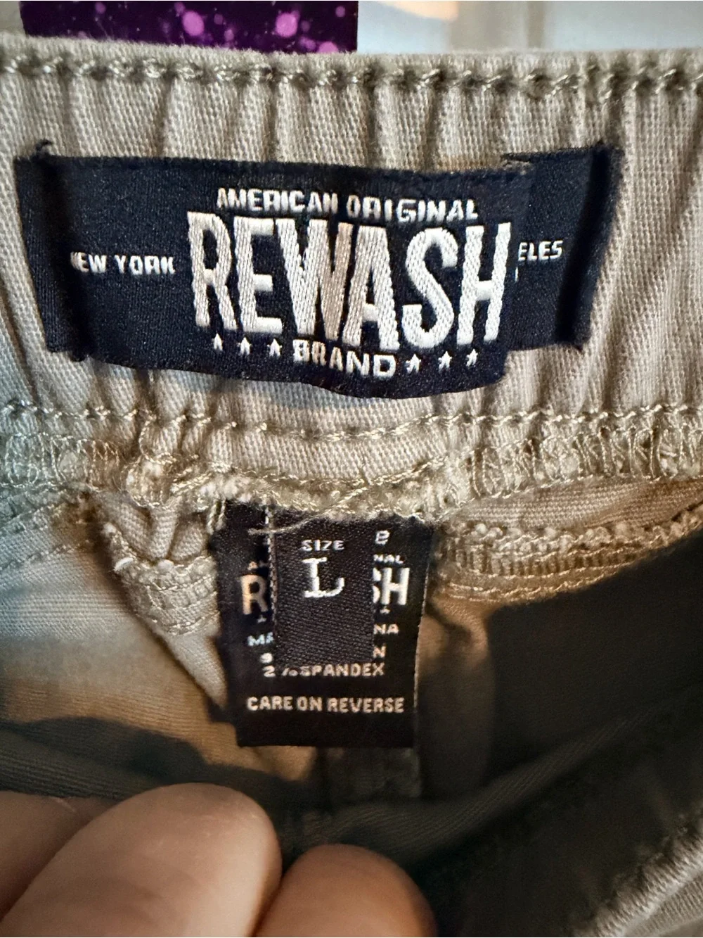 Rewash Olive-Taupe Cargo Jogger Pants